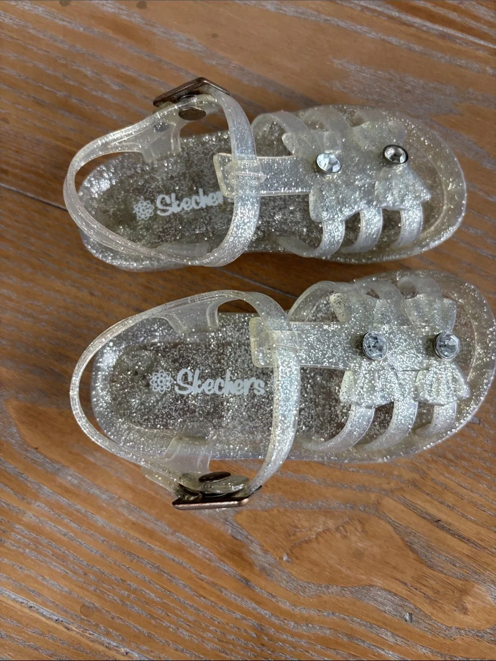 Skechers Kids Glitter Jelly Sandals - Sparkling Silver